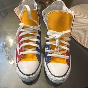 Converse Multicolor High-Top Sneakers - Red, Blue, Yellow